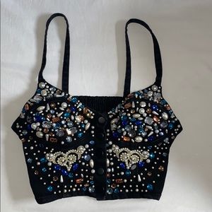 Topshop Denim Bustier